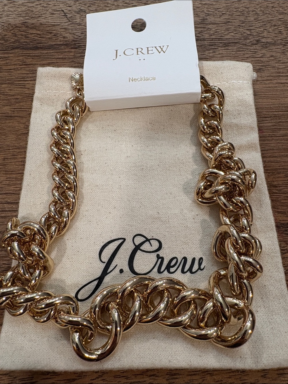 J. Crew High-Shine Gold Link Statement Necklace